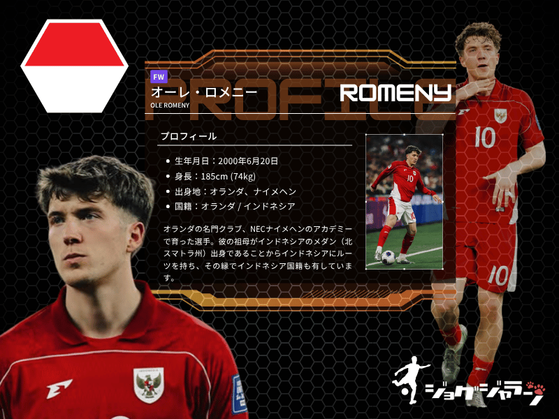 サッカーインドネシア代表「Ole Romeny」選手のプロフィール
