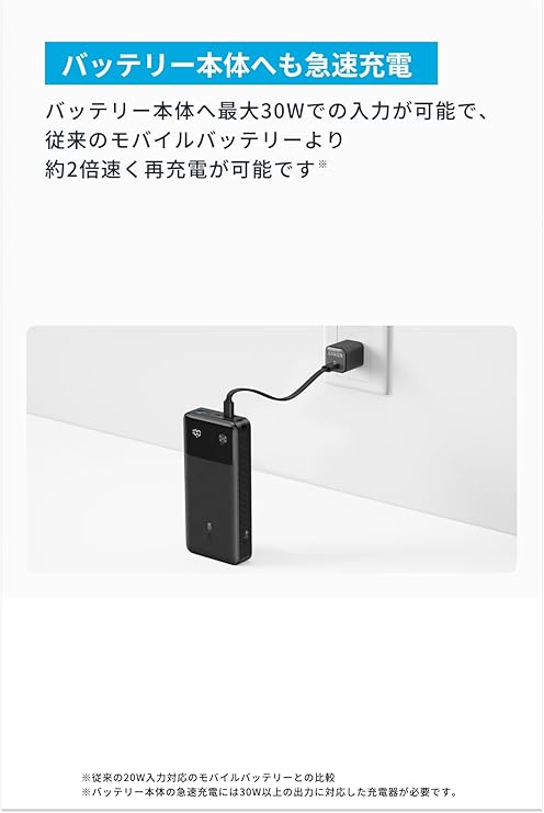 Anker Power Bank (20000mAh, 30W) | 海外旅行におすすめな大容量モバイルバッテリー